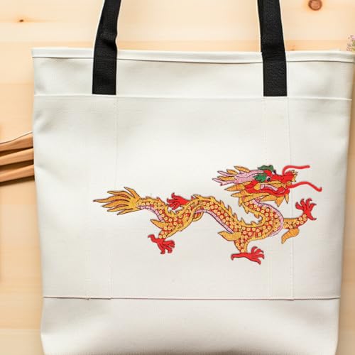 Patch brodé dragon rouge thermocollant SHINEOFI pour customisation de vêtements - 8