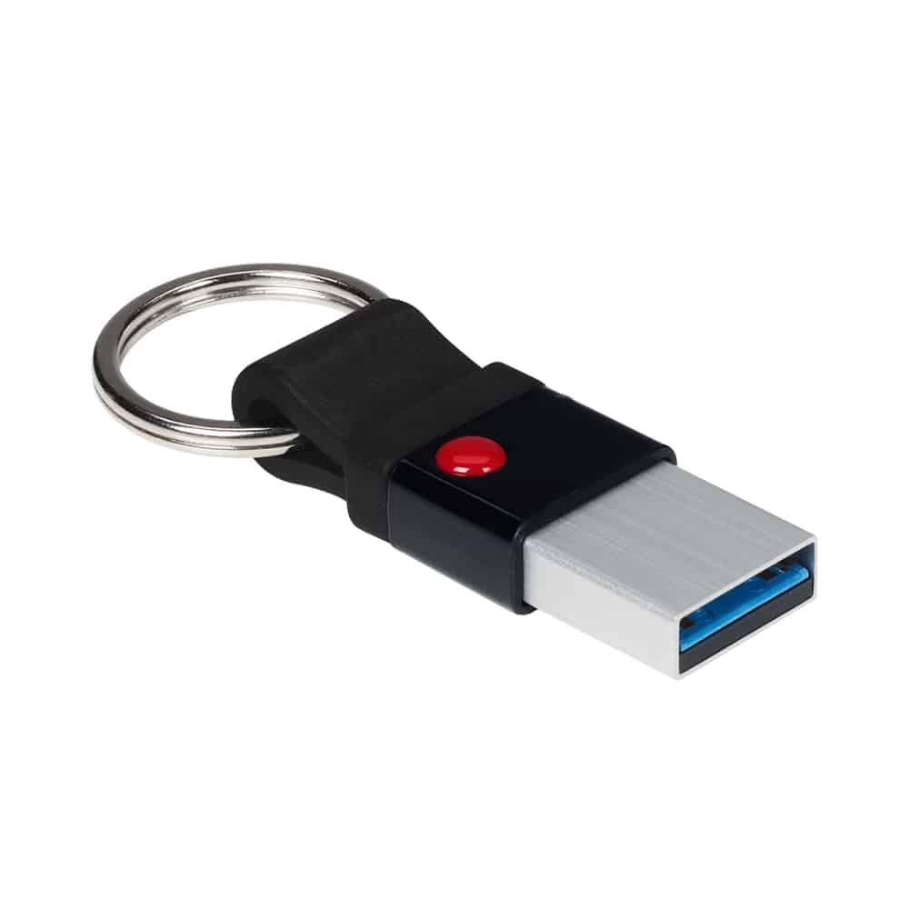 EMTEC - Chiavetta USB 3.2 Nano Ring T100 Capacità 128 GB, 128 GB - Compatibilità universale USB 3.0 - ECMMD128GT103 - Design esclusivo con anello portachiavi - Ultra sottile, senza cappuccio