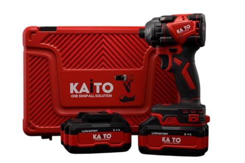 Image of KAITO 48V Cordless Drill Driver Set | Without Torque, Easy-Attachable Bit System | 2 Big Li-Ion Batteries | Powerful Handheld Electric Screwdriver Tool for Home & Professional Use