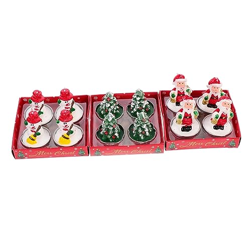 Didiseaon 12pcs Delicate Christmas Candle Santa Claus Christmas Tree Elderly Designs for Holiday Decor Festive Atmosphere and Memorable Celebrations
