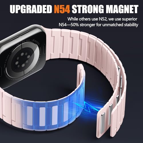 Image of SNBLK Magnetic Watchband Compatible with Apple Watch for Men 44mm 45mm 46mm 49mm 42mm 41mm 40mm 38mm Women, Silicone Sport Strong Magnet Strap for iWatch Series 11 Ultra 3 Ultra 2 Se 10 9 8 7 6 5 4 1