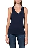 Lacoste Women's Pointelle Tank Top, Navy Blue, 2