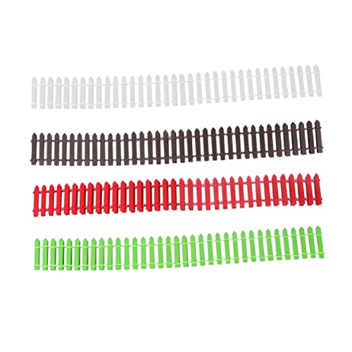 FUNOMOCYA 4 St Miniatyr Ornament Bambu Staket Mikro Landskap Miniatyr Landskap Gräns Staket Landskapsarkitektur Staket Gränsen Mini Staket Gårdsfigurer Lada Staket Dekoration Trä Svit Glas