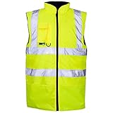 MC Store Hi vis - Reversible Body Warmer - Fleece Lined (L)