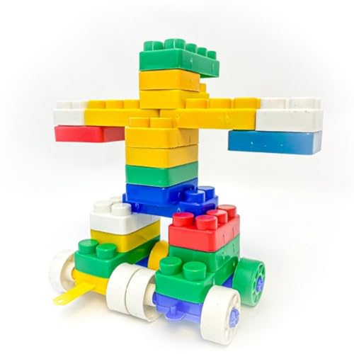 Blocos de Montar Brinquedos Infantil Educativo Didático Construção 504 peças - Crie e Brink