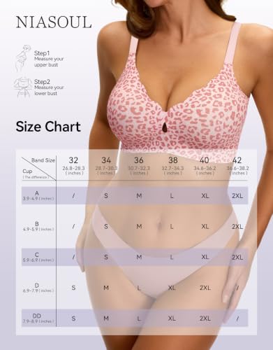 NIASOUL Wireless Bras for Women, No Underwire Seamless Push Up T-Shirt Bra - image 7
