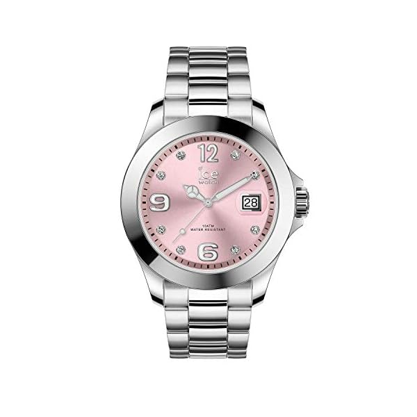 Ice-Watch - ICE steel Light pink with stones - Women's wristwatch with metal strap - 016776 (Medium)