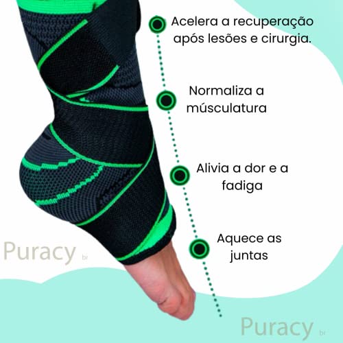 Tornozeleira De Compressão Elastica Ajustável Proteção
