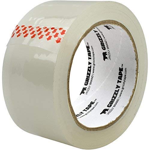 Grizzly Power Clear Packing Tape Refill Rolls For Shipping, Moving Packaging - True 2 Inch X 65 Yards, 2.8Mil Thick, 6 Rolls #TOP6