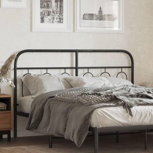 LLEZKBR Camas y accesorios-Cabeceros y estribos-Cabecero de metal negro 150 cm- Camas y accesorios-Cabeceros y estribos
