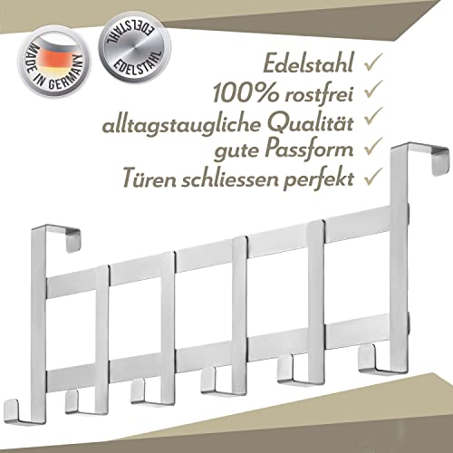 4smile Türgarderobe - Edelstahl Türhakenleiste zum Einhängen universell, platzsparend - Türgarderobe zum Einhängen, Kleiderhaken Tür, solide Türhaken zum Einhängen – Bild 4