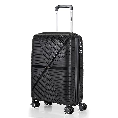 Image of Stony Brook Nasher Miles Axis 55 Cm 20 Inch Polypropylene Hard-Sided 4 Wheels Spinner Cabin Luggage Trolley Bag (Black)