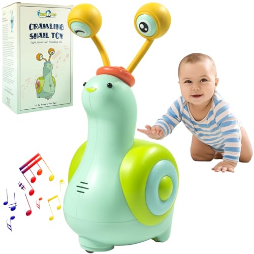 Image of MINIARTIS Baby Crawling Toys | Musical Snail Baby Toy, Infant Tummy Time | Crawling Toys for Babies 6-12 Months | Learning Crawl and Walking | Toddler Birthday Gift for 6-36 Month Boy Girl