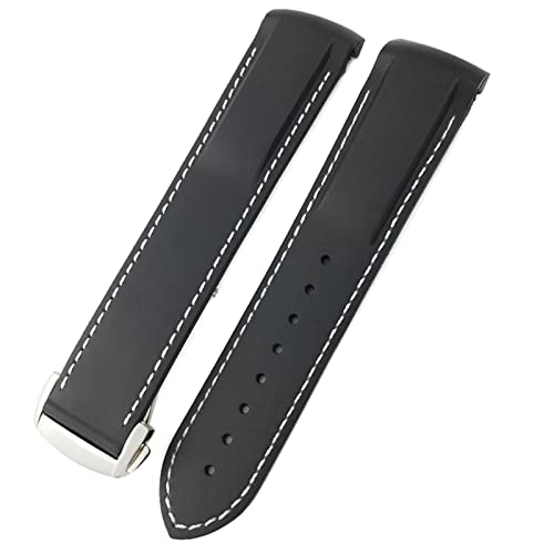 Bracelet montre silicone 20mm pour Omega Seamaster et Hamilton