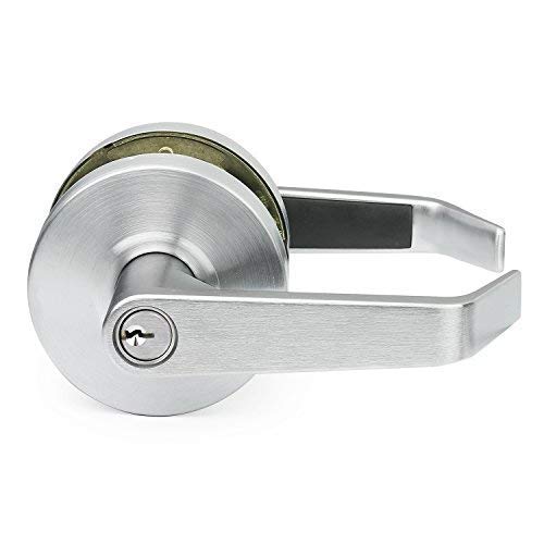 Door Handle Cylindrical Lock Privacy Function Bathroom Lock Brushed Chrome (Us26D) Finish Lh5322L Non-Handed Ul Certified Ansi/Bhma Grade 2 Commercial Door Lock For Heavy Duty Use #TOP3