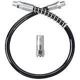 UTOOL Grease Gun Accessory Kit, 18 Inch Resin Spring Flex Hose, 1 Normal Coupler, 1/8 NPT Threads, Max Working Pressure 10000 PSI