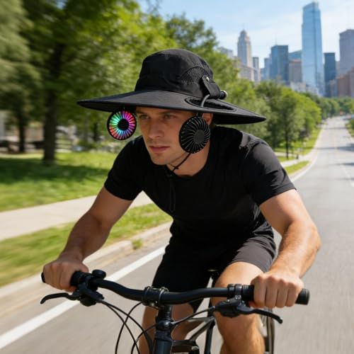 Chapeau de soleil avec ventilateur portable à batterie