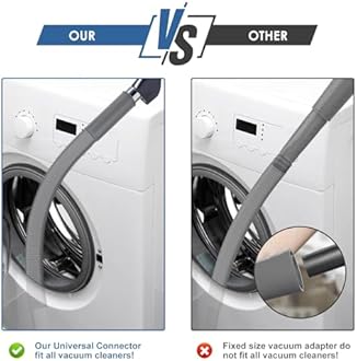 2 Pieces Dryer Vent Cleaner Kit Compatible with Most Vacuum Cleaner, Dryer Lint Brush and Vacuum Hose Attachment, Quickly Lint Remover, Deep Gray