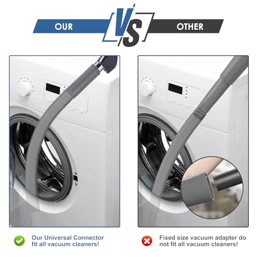 2 Pieces Dryer Vent Cleaner Kit Compatible with Most Vacuum Cleaner, Dryer Lint Brush and Vacuum Hose Attachment, Quickly Lint Remover, Deep Gray