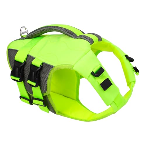 KONVINIT Hunde Schwimmweste Leichte Hund Rettungsweste Hundeweste für Bewegungsfreiheit Schnellverschluss Hohe Sichtbarkeit und Langlebig Ideale Schwimmweste für Hunde