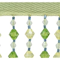 DÉCOPRO 1 3/4" Diamond Beaded Fringe Trim - 3 Yards Black/Brown Beige Acrylic Bead Trim For DIY Decor