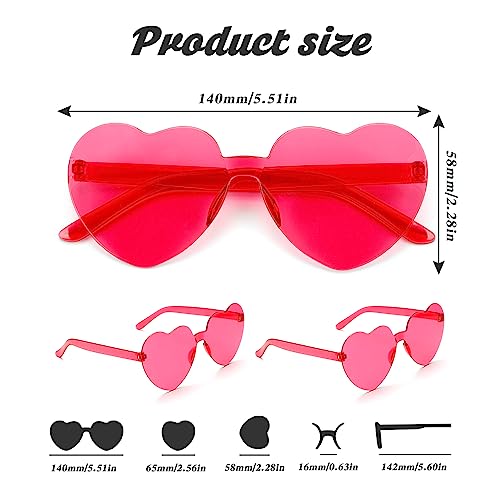 Hoosmoon Heart Shaped Sunglasses, Womens & Kids Unisex, Hot Pink, Oversized, UV Protected, Non-Polarized, Retro Style, Perfect for Parties, Festivals & General Social Occasions2