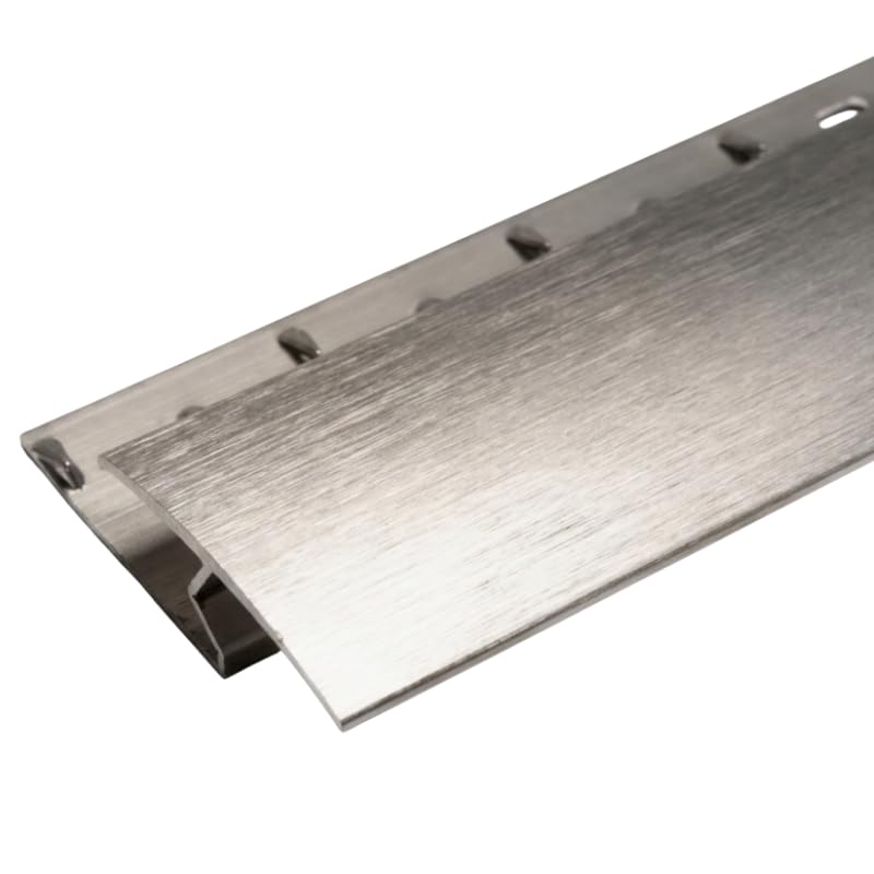 FloorPro Carpet to Laminate/Hard Flooring Doorbar - 0.9m - Z Section - Aluminum Threshold Transition Door Trim Strip - Brushed Steel
