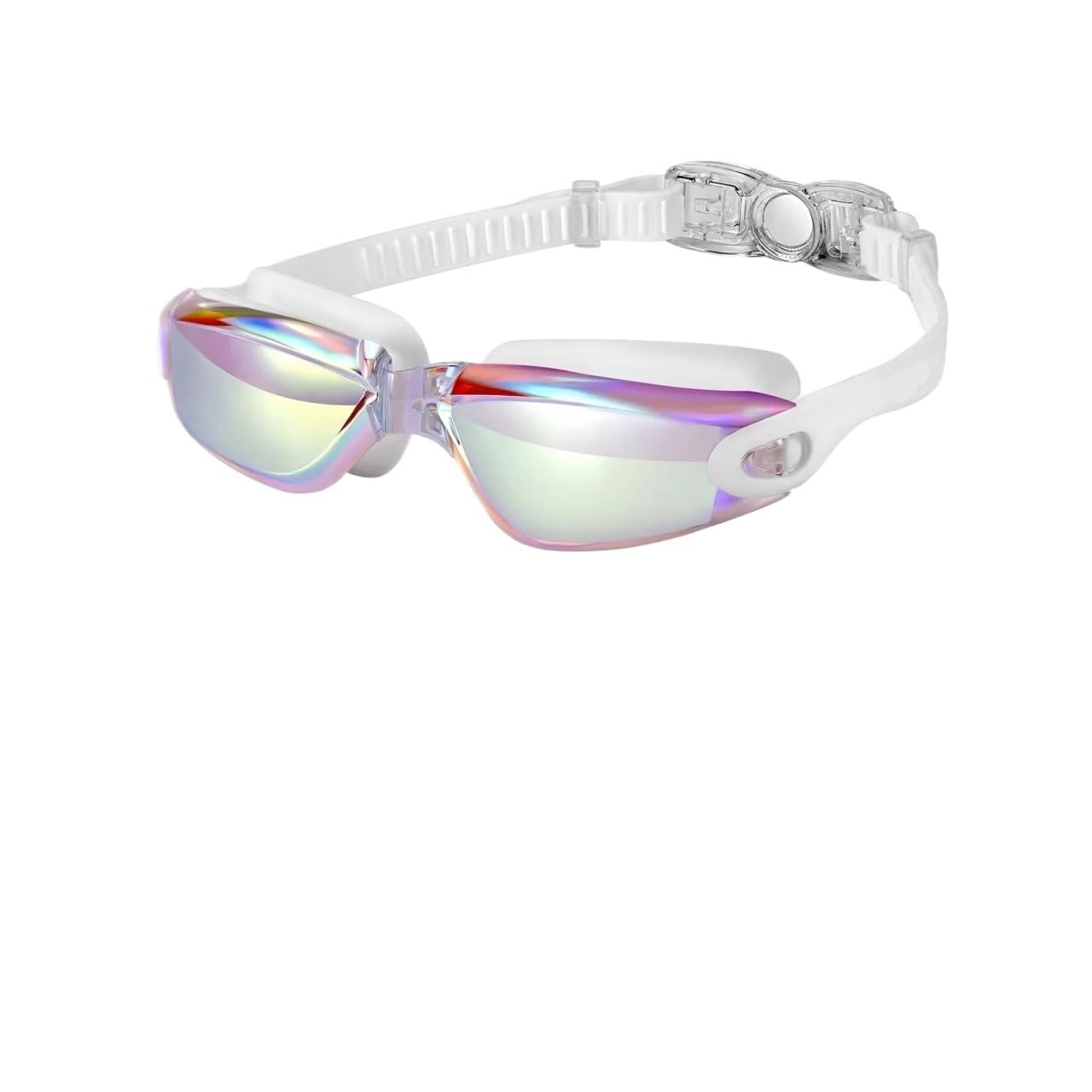 JUANYAO Occhiali Da Nuoto Occhialini da nuoto professionali for adulti con lenti antiappannamento for uomo e donna, impermeabili, regolabili, in silicone Per Il Nuoto(White-Pink)