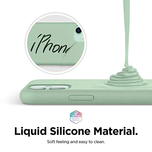 Elago Liquid Silicone Case Compatible With Iphone 11 Case (6.1 Inches), Silicone Mobile Phone Case, All-Round Protection: 3-Layer Protective Cover, Raised Lip For Screen And Camera (Pastel Green) #TOP2