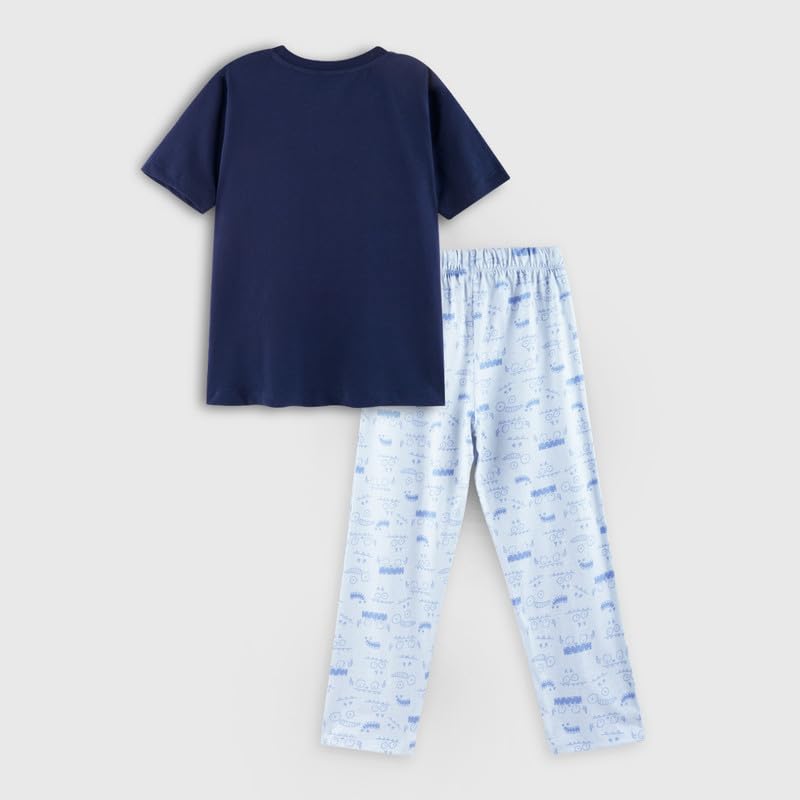 Image of Nap Chief Kids Cotton Night Suit for Boys & Girls, Tshirt & Pyjama Set for Sleepwear