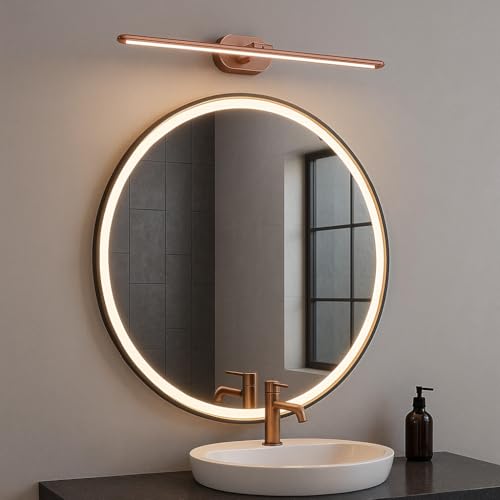 Image of Modern Copper Finish 6W 3 Different Color Mode Changing (Wh /WW /NW) Energy Saving Led Mirror Picture Wall Lamp for Bedroom, Living Room, Restaurants, Dining, Coffee Shop,Home Etc