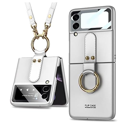 SHIEID Capa para Samsung Z Flip 3, capa flip 3 com anel, tela dobrável ultrafina Galaxy Z Flip 3, capa protetora para alterar o pacote traseiro em segundos para Samsung Galaxy Z Flip 3 5G, prata
