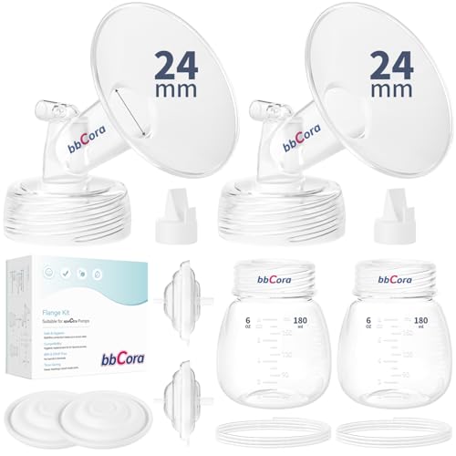 Image of Pump Parts Compatible with Spectra S1/S2/9 Plus, Not Original Accessories, Full Set Replacements Include 24mm Flange, Tubes, Bottles & Backflow Protectors –Travel-Friendly for Breastfeeding Moms