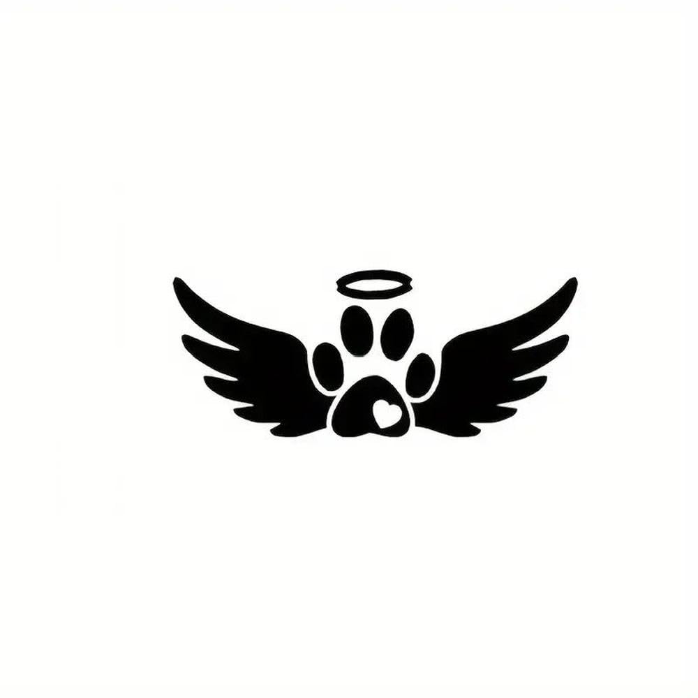Sticker Angel Wings Dog Footprint Decoration Car Motorcycle Laptop Skateboard Waterproof