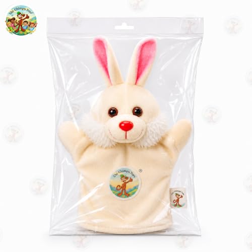 Image of Rabbit Hand Puppet for Kids | Soft Plush Animal Puppet | Storytelling, Role Play, Preschool Learning Toy | Interactive Educational Puppet for Boys & Girls