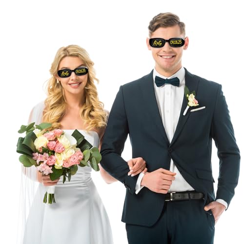 Image of Flutesan Personalized Rectangle Sunglasses with Marker Pens for Adult DIY Custom Birthday Wedding