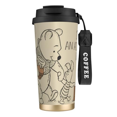 タンブラー コーヒー くまのプーさん 水筒 ステンレス ボトル 魔法瓶 オフィス マグカップ カフェマグ 車用 マグボトル 真空断熱 保温 保冷 ふた付き 直飲み 広口 漏れない 二重構造 持ち運び 500ml