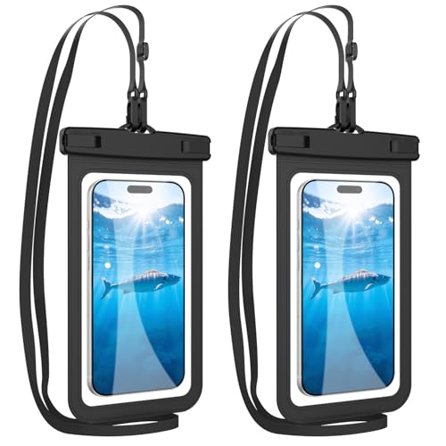 HopMore 2 Pack Waterproof Phone Pouch with Adjustable Lanyard Up to 7.2 HopMore 2 Pack Waterproof Phone Pouch with Adjustable Lanyard Up to 7.2