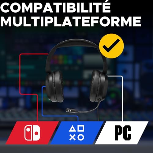 The G-Lab - Korp Barium - Cuffie da gioco con audio stereo di alta qualità, microfono flessibile, jack da 3,5 mm, auricolari rotanti ultra comfort - Cuffie da gioco per PC / PS4 / PS5 / Switch - Nero - Cuffia gaming - Immagine 5