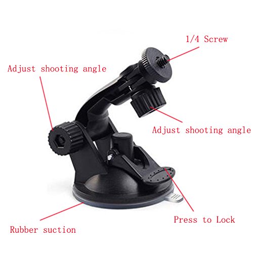 Walway Action Camera Car Suction Cup Mount+ Tripod Adapter for GOPRO Hero 6/5/5 Session/4 Session/4/3+/3/2/1, and Other Action Camera - Thumbnail 6