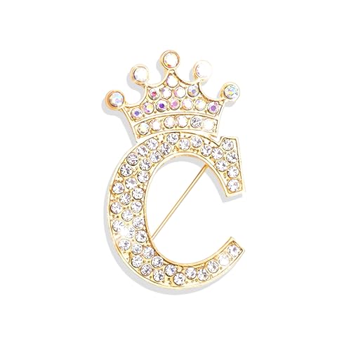 Image of Brooches and Pins for Women A-Z Letter Rhinestone Brooch Pin Jewelry Gifts