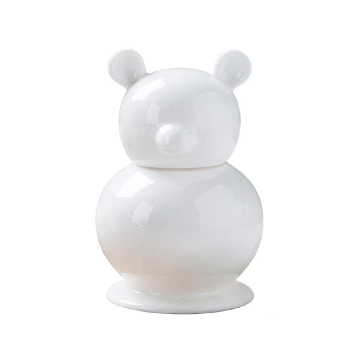 MRKU Toothpicks Dispenser Toothpick Box Holder Fashion White Porcelain Cute Container Bear Detachable Chic