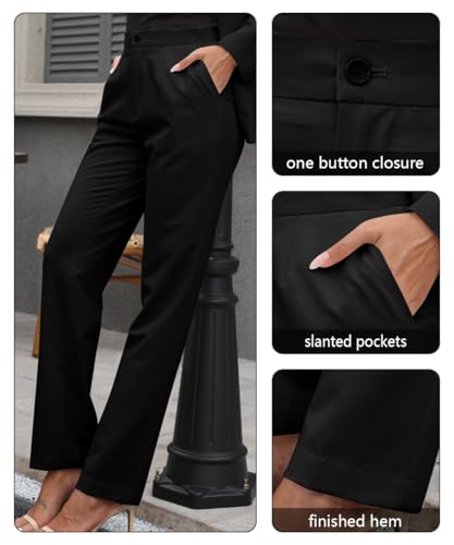 Miesuit Women's Formal Suits: Elegant Black 2-Piece Slim Fit Blazer and Pants Set for Business and Work - Image 6