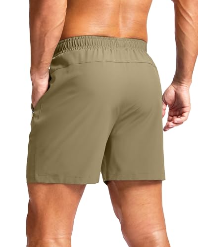 Image of G Gradual Men's Athletic Running Shorts with Zipper Pockets Quick Dry 7 inch / 5 inch / 9 inch Workout Gym Shorts for Basketball Hiking