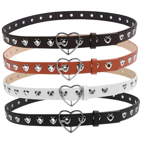 Cinturones de cuero occidental ajustables BESPORTBLE unisex con hebilla versátil pack de 4