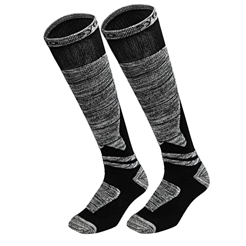 DAYUMKOU Ski Socks Men 2 Pack Winter Thermal Breathable Moisture Wicking for Snowboarding, Winter, Cold Weather 9.5-12.5 Size Soxs