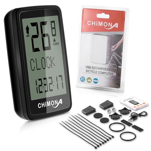 Fahrradcomputer USB Aufladbar, Fahrrad Kilometerzähler Tachometer Kabellos IPX7 Wasserdicht, Fahrradtacho 5 Sprachen Radcomputer mit LCD Display Multi-Funktion, Automatisches Aufwachen (USB-1) Fahrradcomputer USB Aufladbar, Fahrrad Kilometerzähler Tachometer Kabellos IPX7 Wasserdicht, Fahrradtacho 5 Sprachen Radcomputer mit LCD Display Multi-Funktion, Automatisches Aufwachen (USB-1)