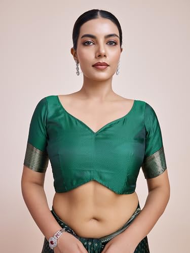 Image of Monjolika Fashion Women's Banarasi Pure Kanjivaram Style Satin Silk Saree With Blouse Piece for Wedding