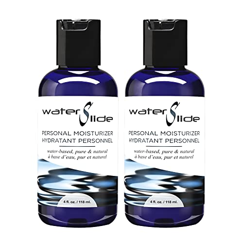 Earthly Body WaterSlide - 4 fl oz, Pack of 2 - Personal Moisturizer - 100% Natural, Water-Based Formula - Vegan & Cruelty Free