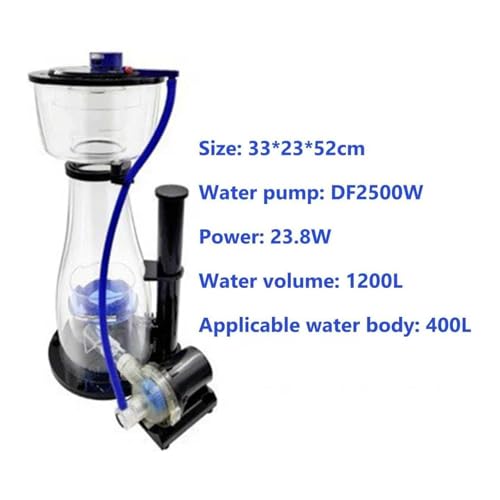 Espumador de proteínas para acuario, sistema de filtración de agua salada, ajuste de flujo de agua de 10 niveles, mejora efectiva de la calidad del agua, adecuado para peceras de hasta 4000 L